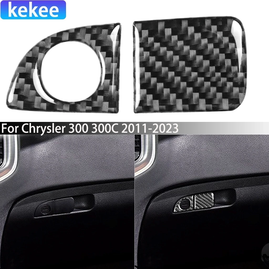 

For Chrysler 300 300C 2011-2023 Carbon Fiber Co-pilot Dashboard Glove Storage Handle Car Accessories Interior Cover Sticker Trim