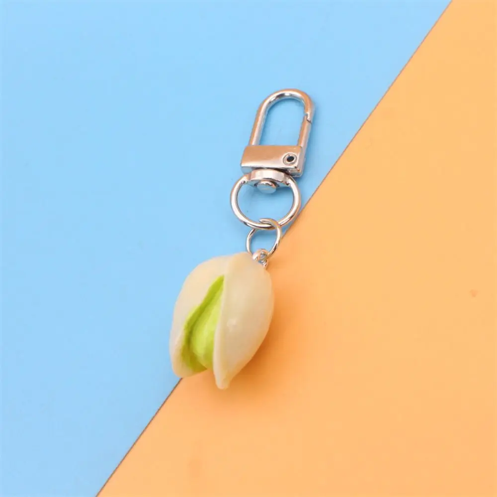 Cute Simulation Food Toy Keychain Mini Novelty Nut Pendant Key Ring Shavini Fruit Pistachio Nut Car Charm Key-Ring Children