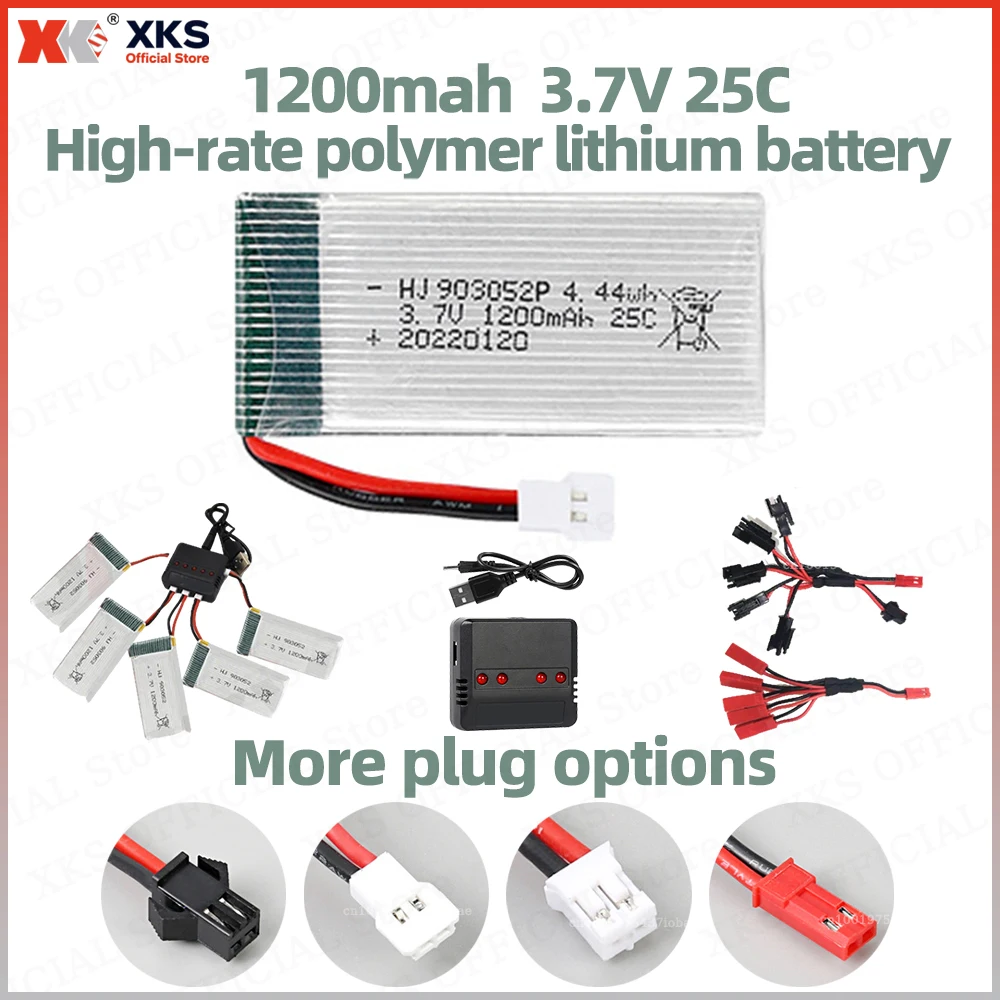 Batería Lipo XKS 3,7 V 1200mAh 25C batería de repuesto para drones de alta velocidad X5SW accesorios para drones batería de avión modelo 903052P