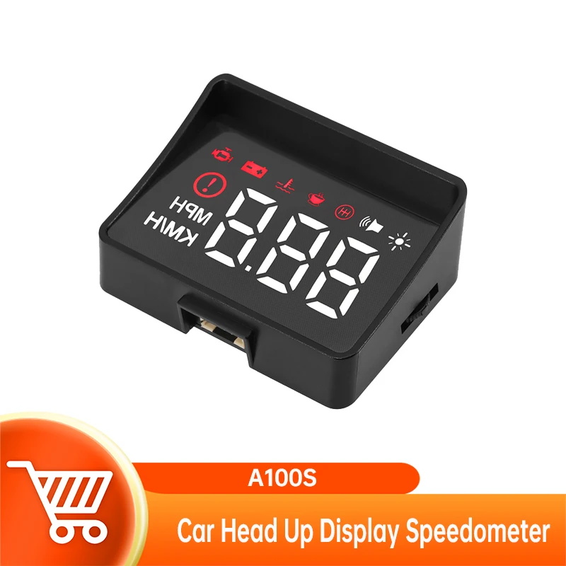 

A100S Windshield Projector OBD2 II EUOBD Car HUD Head Up Display Overspeed Warning System Voltage Alarm With Lens Hood