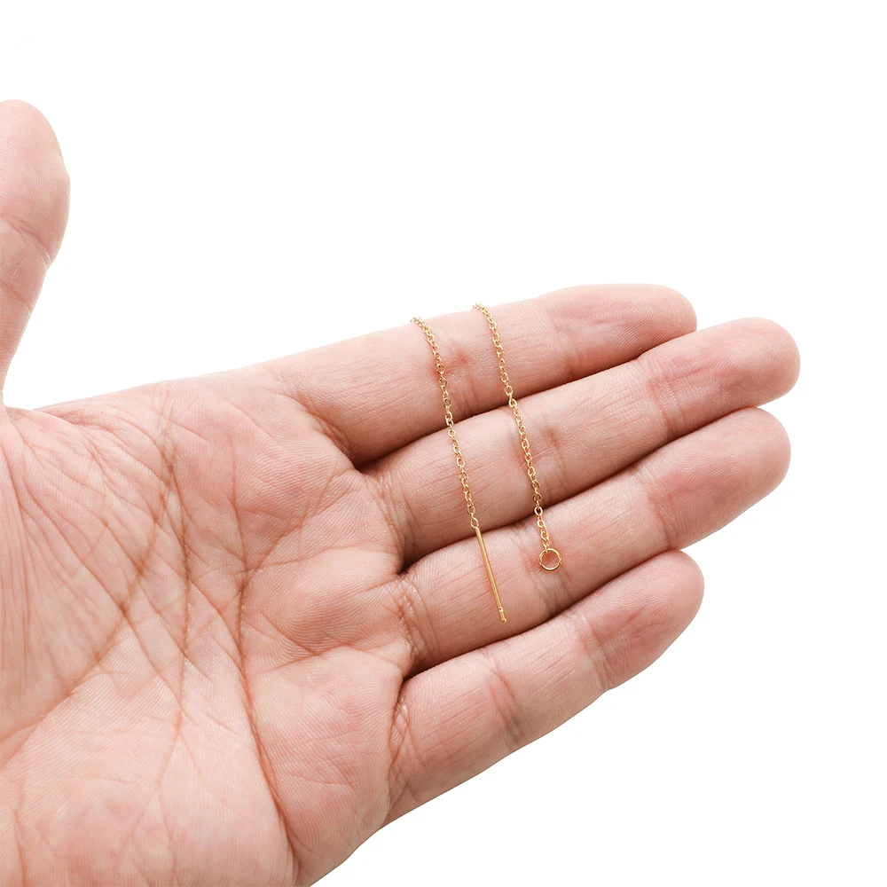 10pcs No Fade Stainless Steel 8cm Length Chain Ear Line Earrings Earwire DIY Trendy Jewelry Supplies Drop Dangle Earrings Bulk image 6