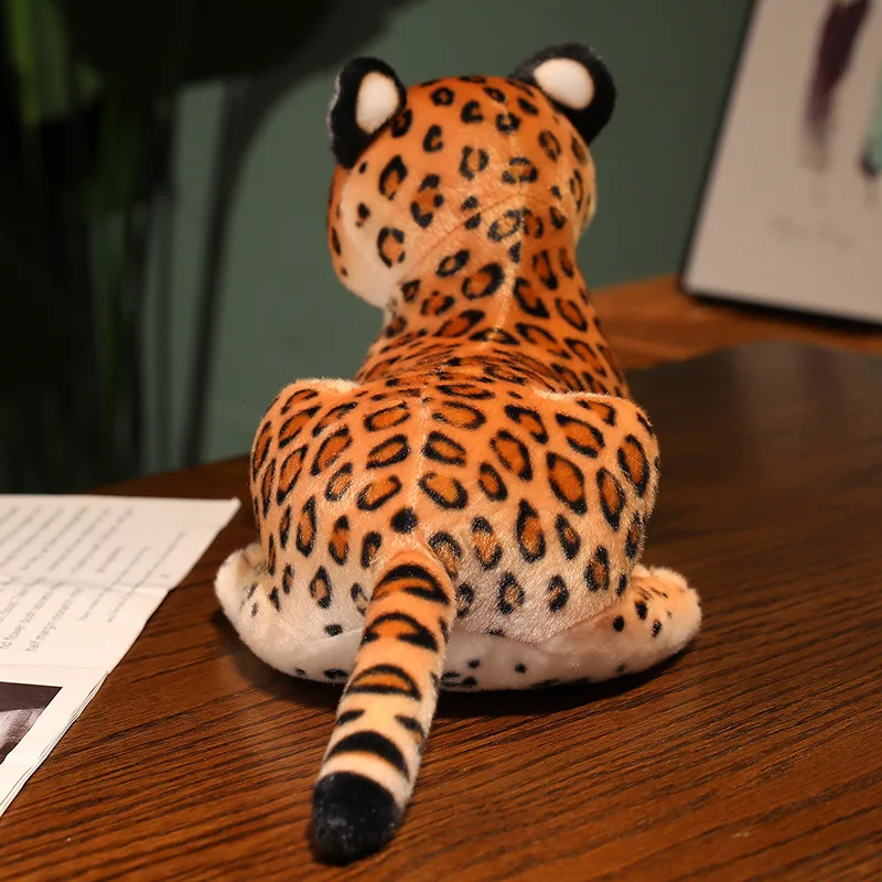 Realistyczne pluszowe zabawki leoparda, urocze symulacje szczeniąt geparda, miękkie pluszaki, dekoracje do pokoju dziecięcego, ozdoby, prezent dla dzieci.