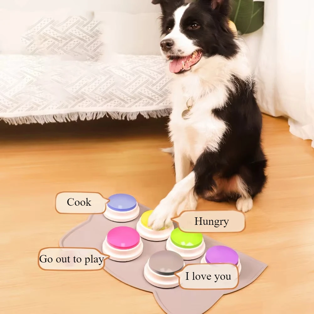 

Pet Communicator Voice Recording Button Toys Dog Buttons Pet Training Buzzer Recordable Talking Button Intelligence Toy