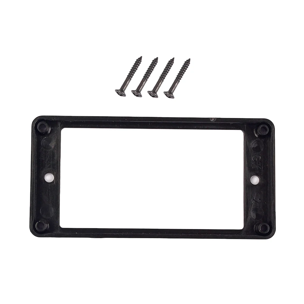 

Plastic Flat High Double Coil Electric Guitar Pickup Ring Humbucker Frame Mounting Ring with 4 Screws GB305M (Black)