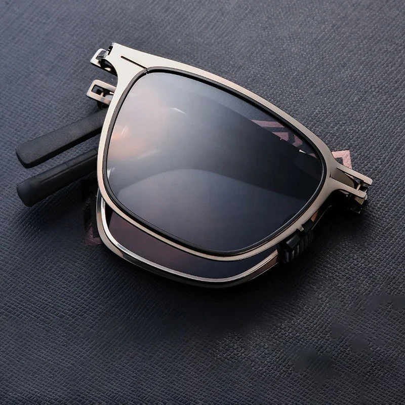 

Portable Sunglasses New Ultra Light Stainless Steel Folding Sunglasses Fishing Polarized Retro Square Sunglasses HD Fashionable