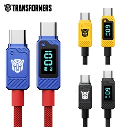 Transformers 100W LED Digital Display Quick Charge USB Type C Cable For Samsung Xiaomi POCO Redmi Huawei Fast Charging Data Cord