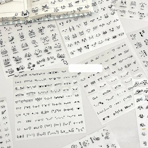 10 Uds. De pegatinas para álbum de recortes de expresión bonita aleatoria, moda coreana, Emoticon transparente, pegatina para diario, pegatina decorativa DIY, regalo para niños