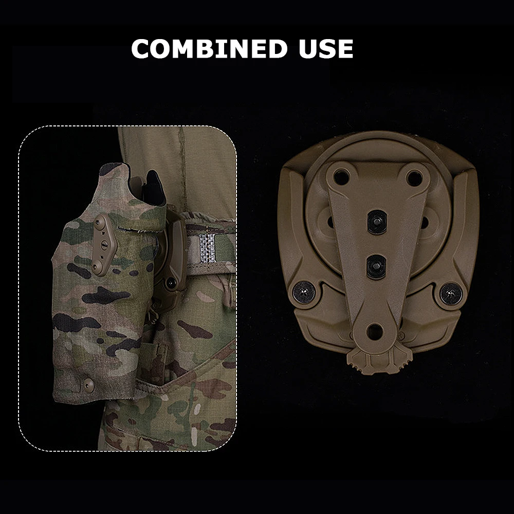 Hunting Holster Adapter Quick Connect Mounting System for Holsters,Mag Pouch and Tactical Duty Gear, 360 Degree Gun Holster Base