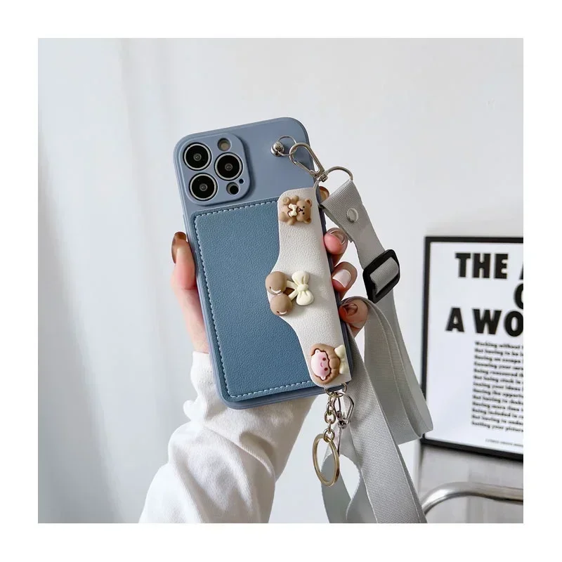 ل Xiaomi 15T Pro Crossbody قلادة حزام الحبل الحبل محفظة سيليكون الحال بالنسبة Xiaomi Mi 15 T 17 برو ماكس فتحة للبطاقات بولي يوريثان قذيفة #3