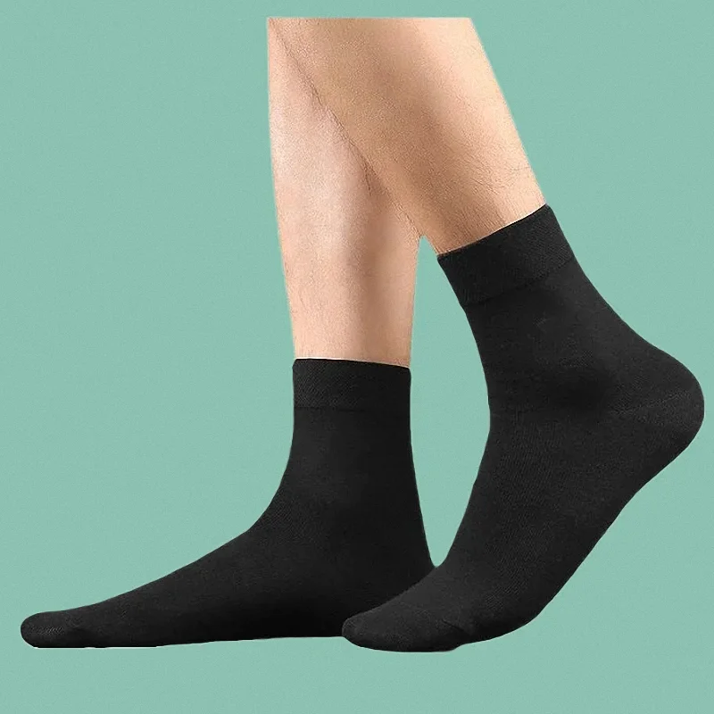 Calcetines de algodón fino para hombre, medias desodorantes de alta calidad, absorbentes del sudor, color blanco y negro, primavera y otoño, 5/10