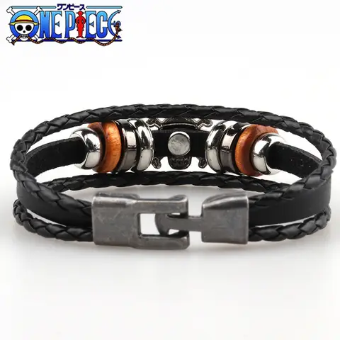 Anime One Piece Armband Animationstillbehör Leksaker Tillbehör Europeiskt och amerikanskt Vintage Läderarmband Födelsedagspresenter 12 best sales Akuma no mi One Piece - №2