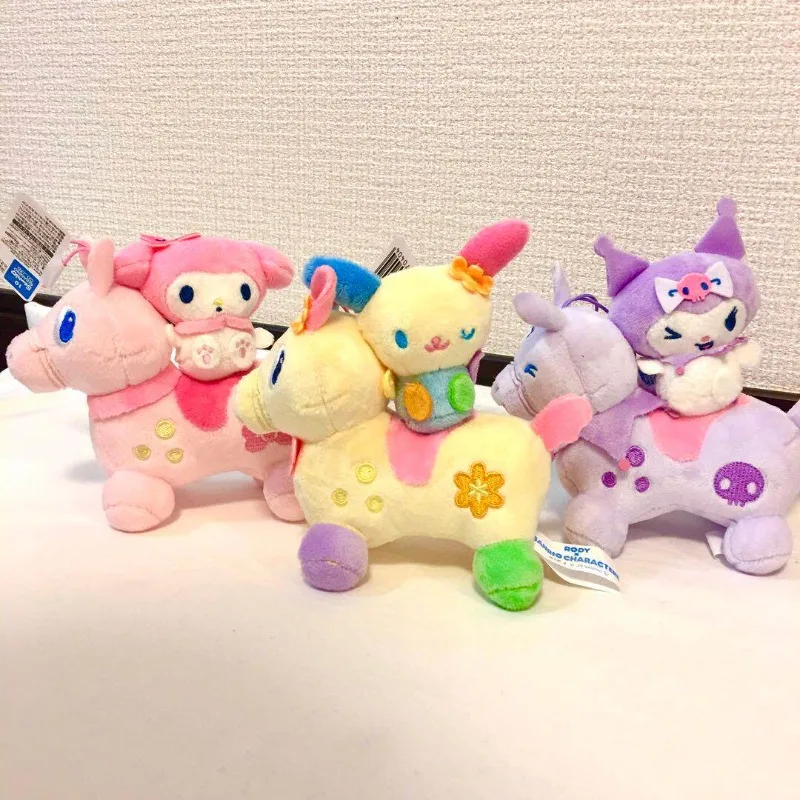 

Плюшевая подвеска-кукла Sanrio Riding Pony Co Branded: Китти, Помпомпурин, Куроми, Усахана, 13 см, мультяшная, кавайная, аниме-игрушка