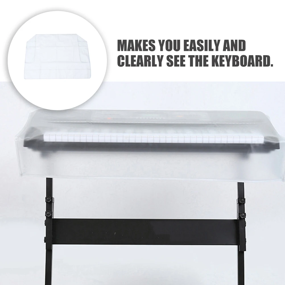 

Piano Dust Cover Transparent Protective Decorative Accessories for 61 Key Electric Piano PEVA Material Anti Wrinkle Musical