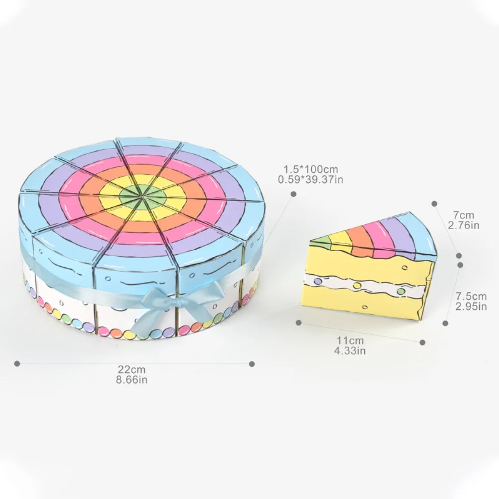 10PCS Eco-friendly Paper Triangular Cake Shaped Gift Box DIY Combination Party Gift Packing Box Cartoon Candy Box Dessert view 6