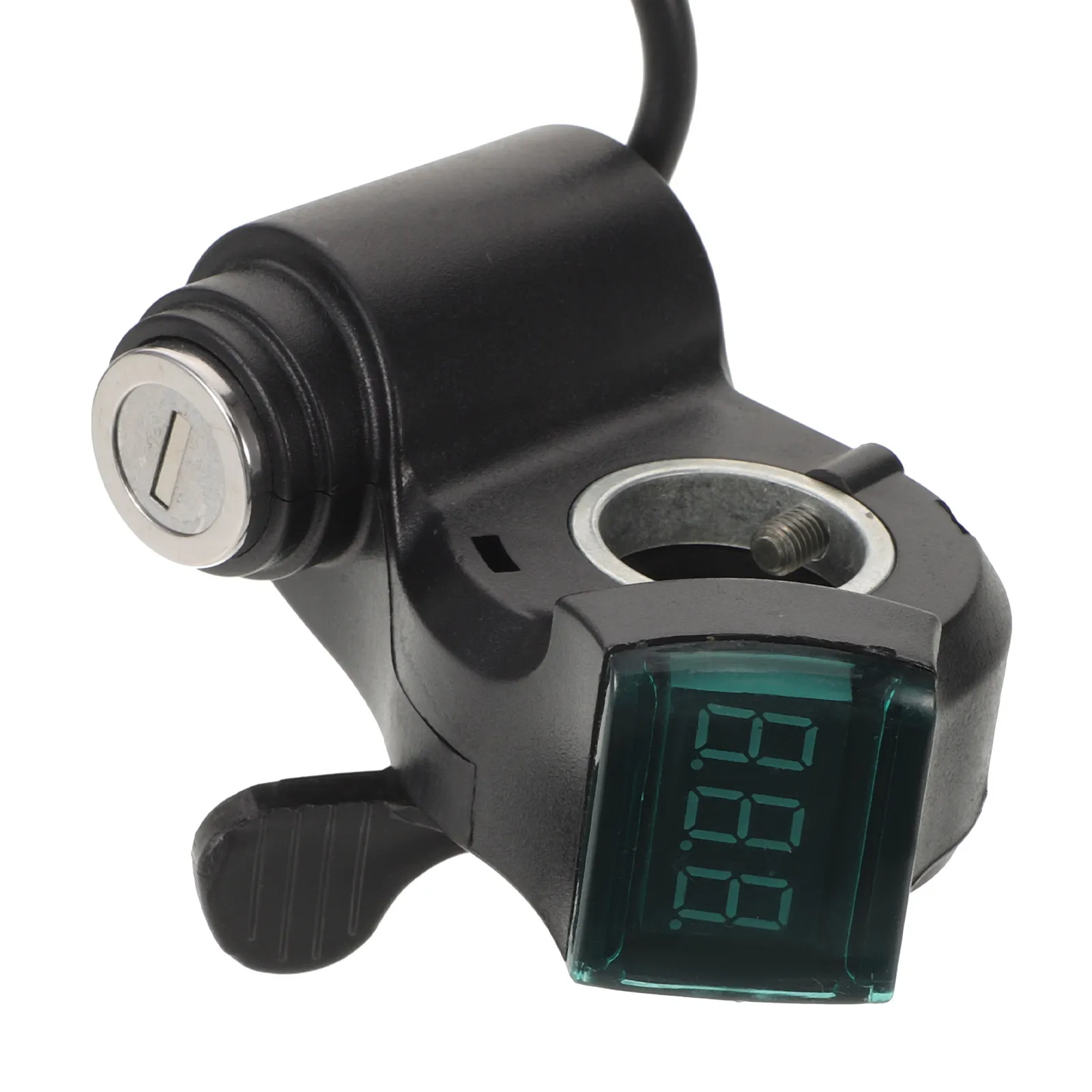 Ebike Throttle with Display 22Mm Handlebar Lock Key Ignition Switch Green Screen Battery Monitor 12 24 36 48 60V Scooter view 2