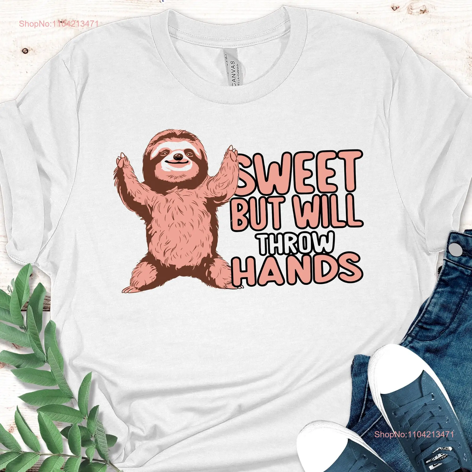 

Милая футболка для малышей Sweet But Will Throw Hands Kids Retro Funny Youth Adult Animal Lover с длинными или короткими рукавами