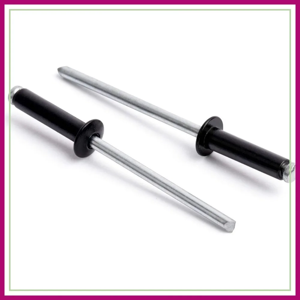 

100pcs 1/8" x 1/2" Aluminum Blind Rivets, 3.2 x 12.7mm Pop Rivets, Black
