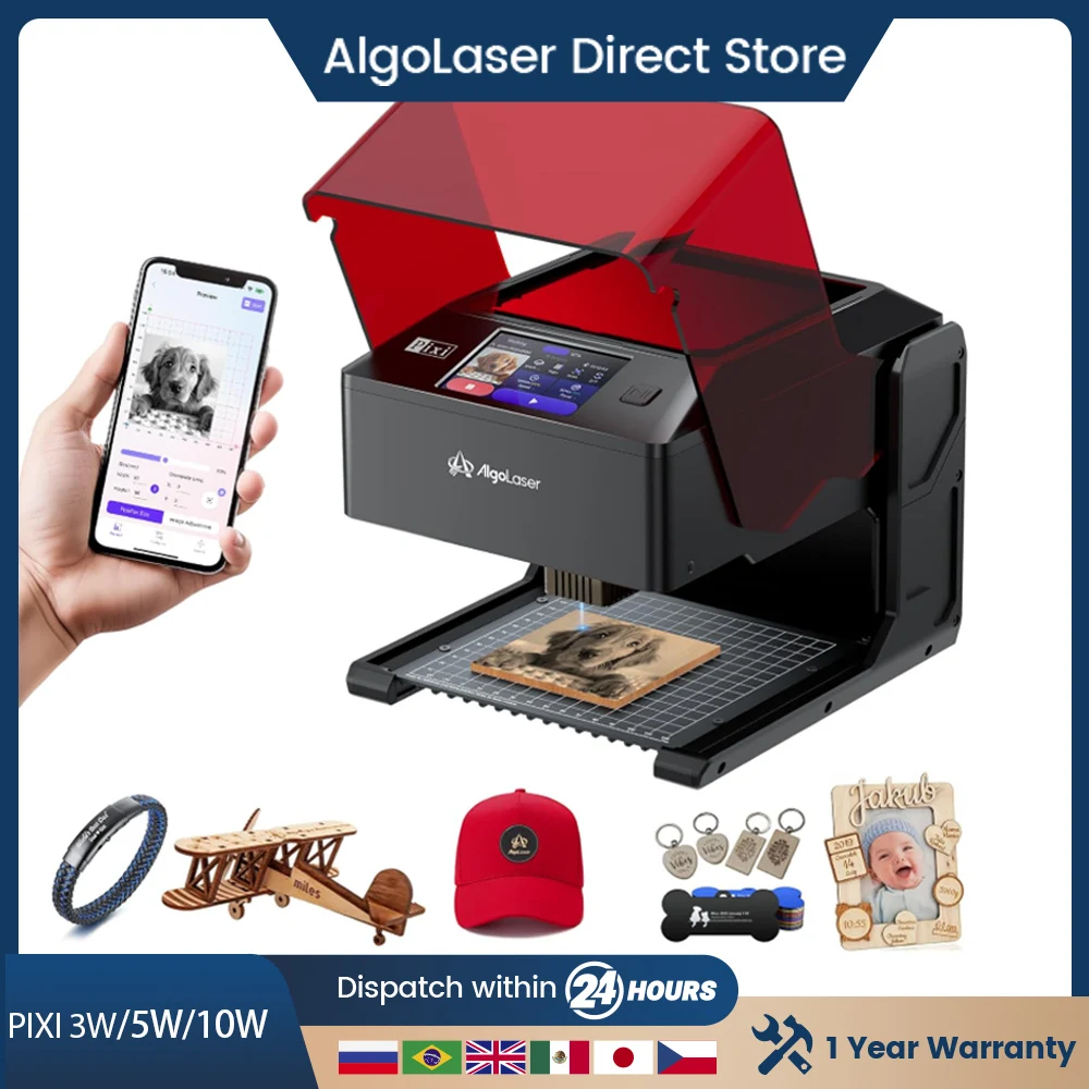 AlgoLaser 10W Incisore Laser Palmare CPer Principiante FAI DA TE Router di Legno Macchina Per Incidere Laser Con Schermo Intelligente Per Metallo Pelle