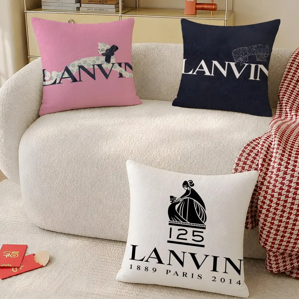 Funda de cojín de la marca L-LANVIN, cojín cuadrado estampado, cojín de microfibra suave para dormitorio, sofá, sala de estar