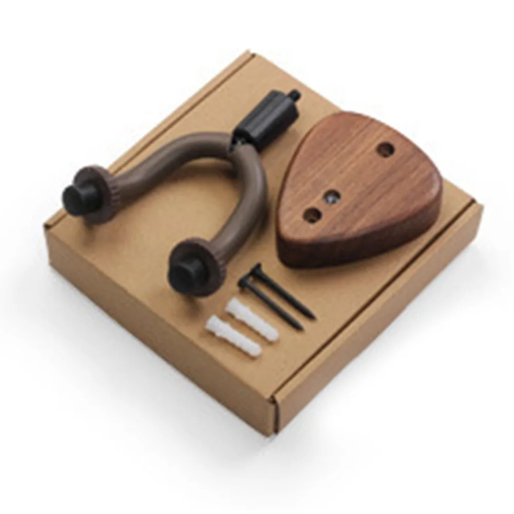 Wall Mount Guitar Hanger Black Walnut Creative 15*15*3cm 230g Display Holder Multi-functional Rubber Iron High Quality