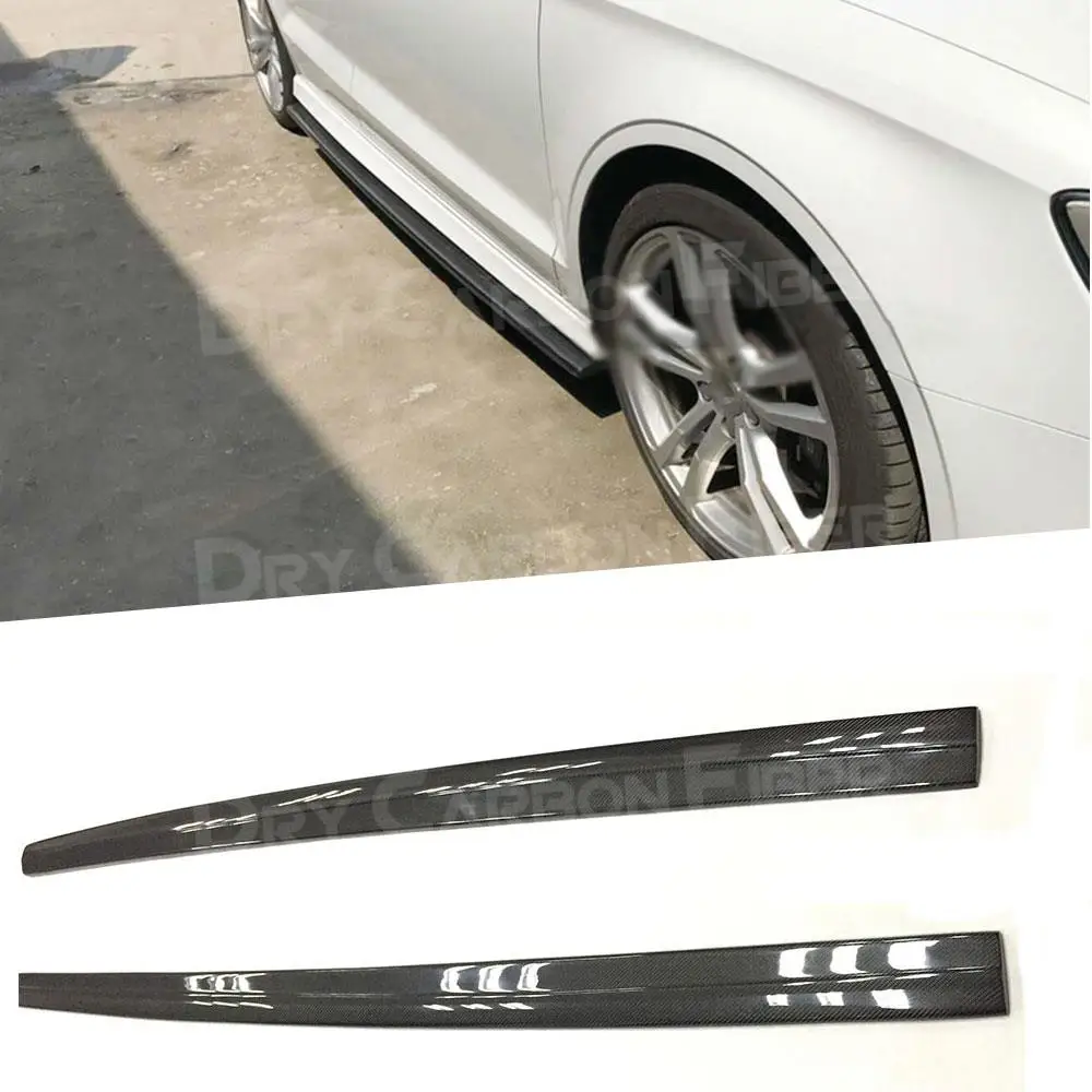 

2pcs Carbon Fiber Side Skirts Aprons for Audi A3 Sline S3 RS3 Sedan 4 door 2014 2015 2016 Door Bumper Extension Lip Covers