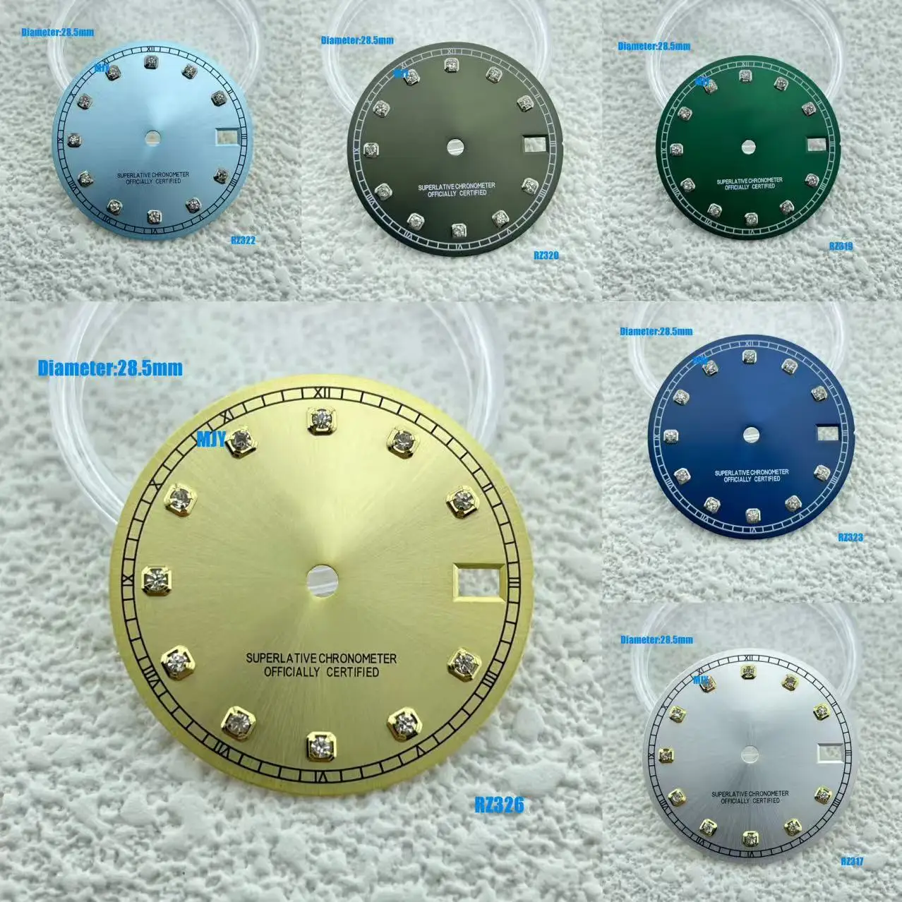 Fenêtre de Date avec Logo S de haute qualité, 28.5mm, cadran rayon de soleil en diamant adapté au mouvement japonais NH35 36, accessoires de Modification de montre