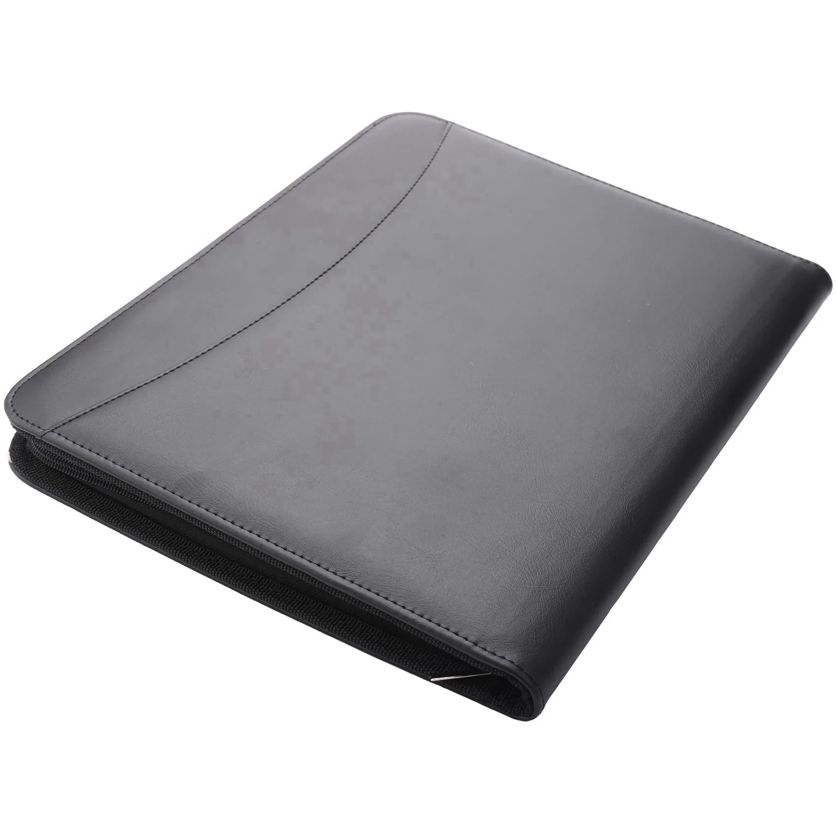 ABRI-2X Vegan Leather Folder Zippered Closure Portfolio For Business Ipad/Table And Card Interview Resume Binder