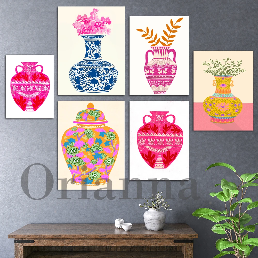 

Ginger Jar Sweet Stems Flower Poster,Greek Vase Print,Chinoiserie Floral Print, Chinese Vase,Living Room Cuadros Home Decor Gift