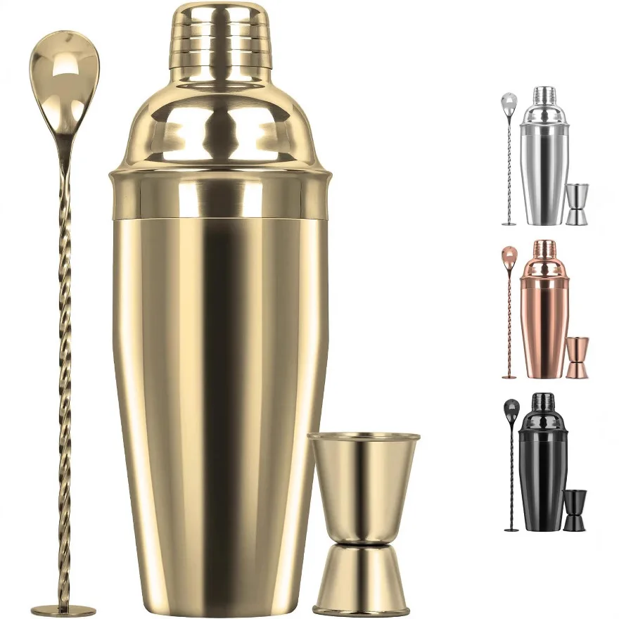 750ml Bar Stainless Steel Cocktail Shaker Three-Section Shaker Cup 3 Piece/Set Cocktail Cups