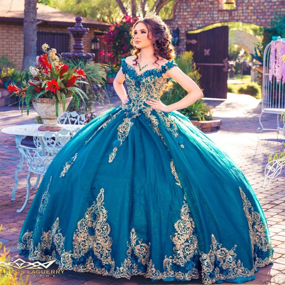 Sparkly Quinceanera Dresses Off Shoulder Sequin Sweet 16 Party Gowns Applique Corset Vestidos 15 Anos Customized