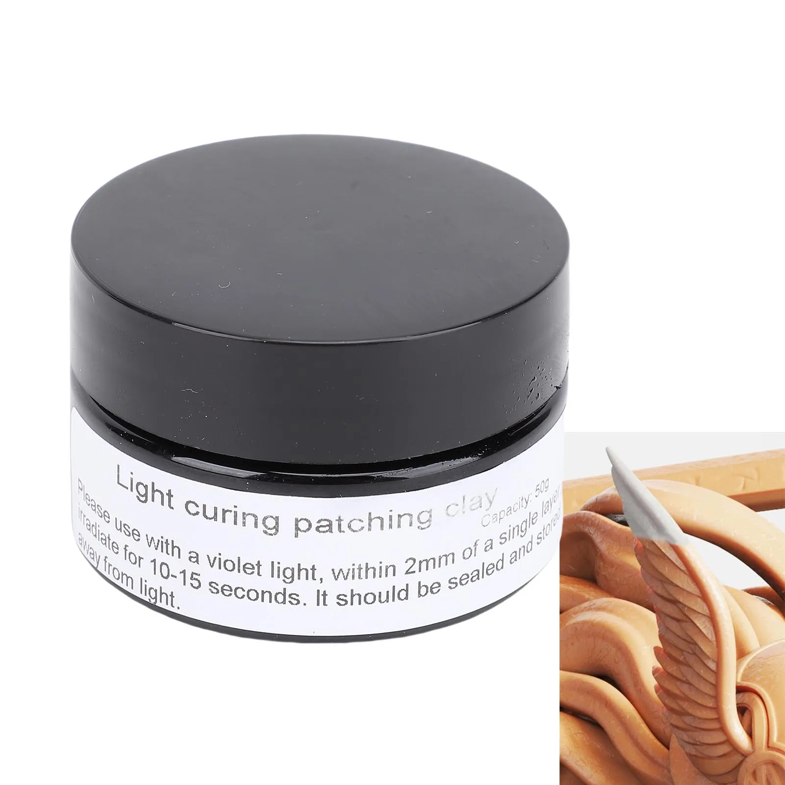 Massa de cura ultra violeta 50g multiuso rápido curling luz cura massa para artesanato arte do prego impressão 3d modelo reparos