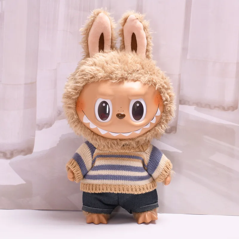 New Hot Sale 38cm Lafufu Handmade Custom Mobobo Jumpsuit The Monsters-Jump For Joy Fashion Knitted Sweater Cute Dress Kids Gifts