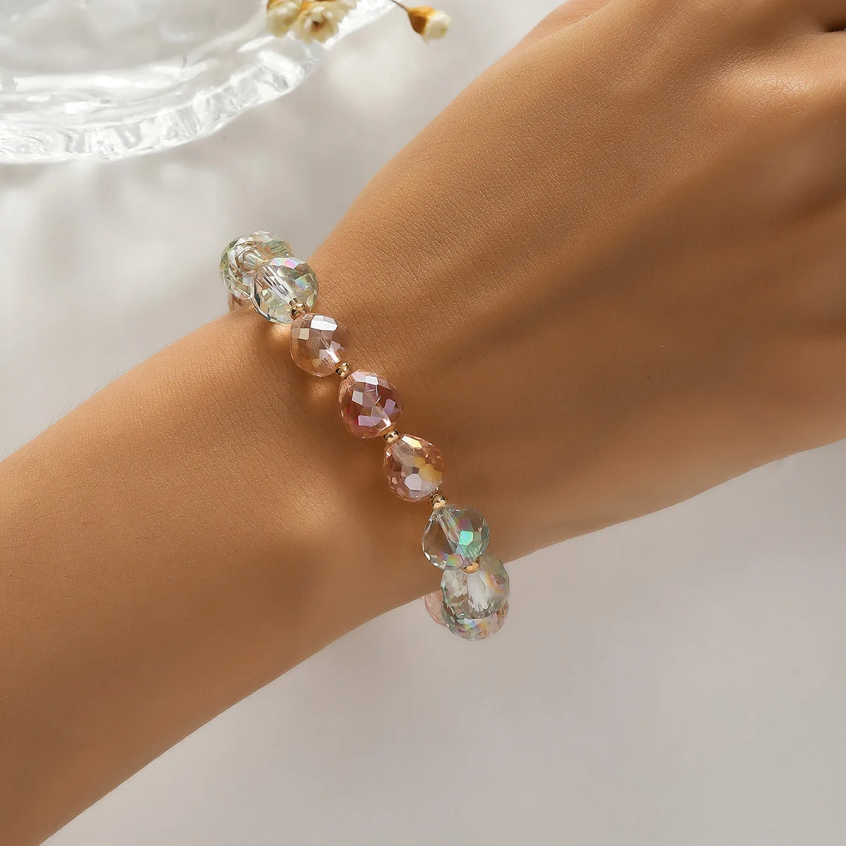 A fashionable super flash crystal ins Korean style simple high-end women's bracelet