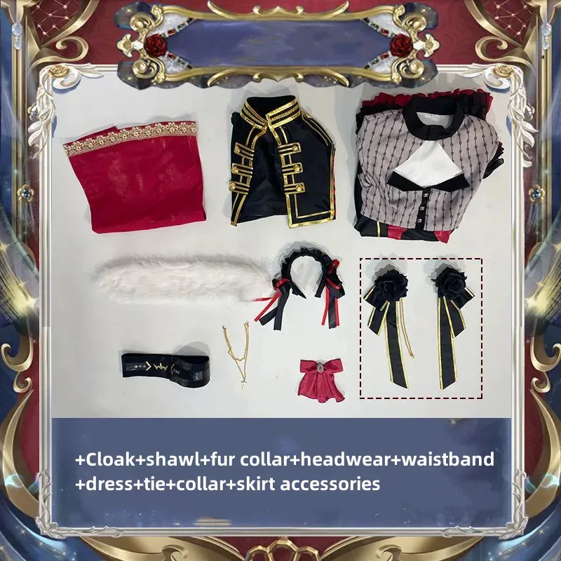 CyVirtual Youtuber Kuzuha Sanya Cosplay Costume Vtuber Nijisanji Female Gothic Lolita Dress Cloak Wig Woman Kawaii Masked Ball S