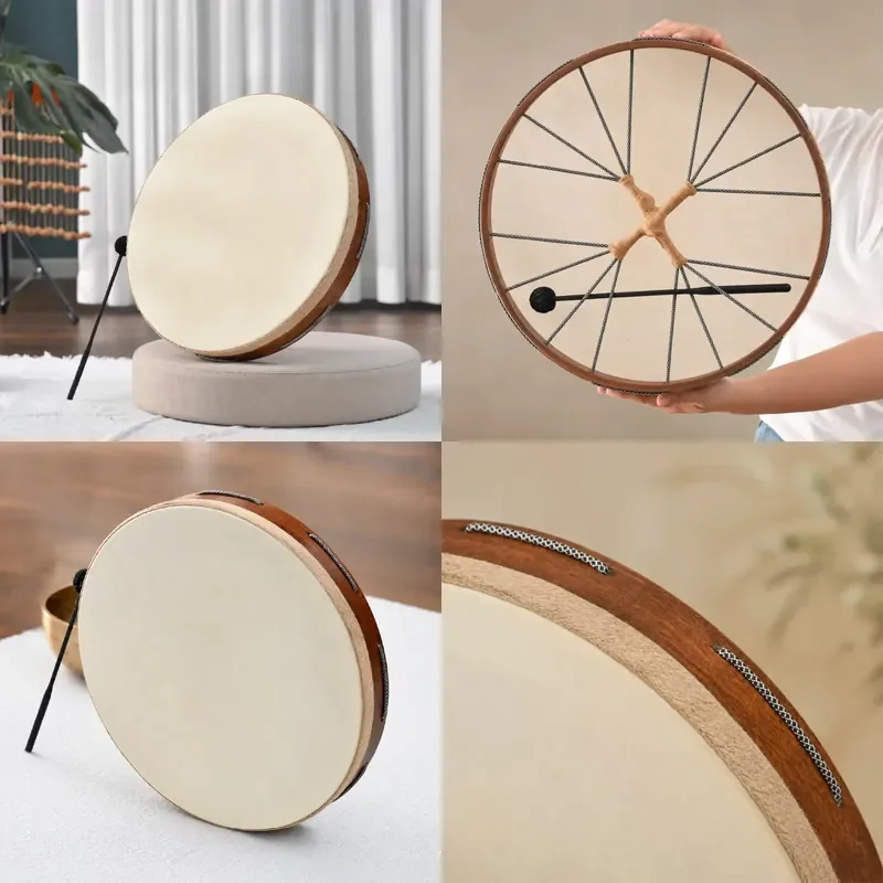 【CHIMU HOME】 for SUCCESS 40-60cm Handmade Wooden Round Eco-friendly Leather Shaman Drums