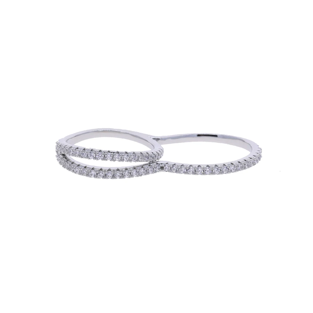 Hochwertiger Dünner Zierlicher Stapelbarer Ring mit Funkelnden Kubischen Zirkonia, Minimalistischer Vollbesetzter Ewigkeitsring, CZ-Besetzter Fingerschmuck für Frauen – Detail 6
