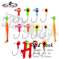 WALK FISH 5PCS/Lot Jig Head Hook 0.8g 1.75g 3.5g 5g Crank Jig Head Hook Fishing Hook Head Jig Lure Hard Bait Soft Worm Jig Hook