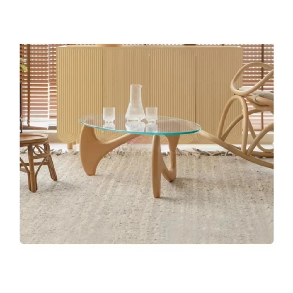 Modern Coffee Table Nordic Retro Living Room Small Apartment Light Luxury Creative Glass Side Table