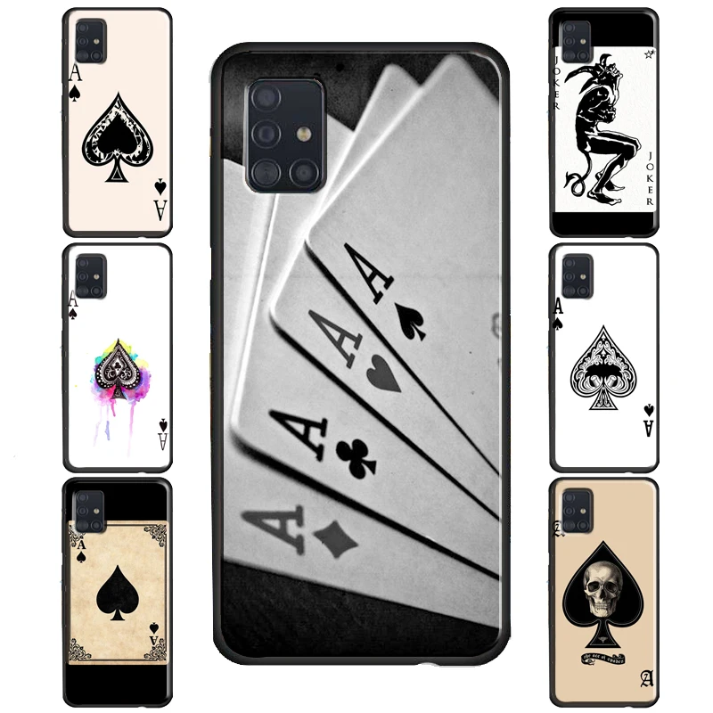 Ace of spades Poker Card Case For Samsung Galaxy S20 FE S22 S21 Ultra S8 S9 S10 Note 10 Plus S10e Note 20 Ultra