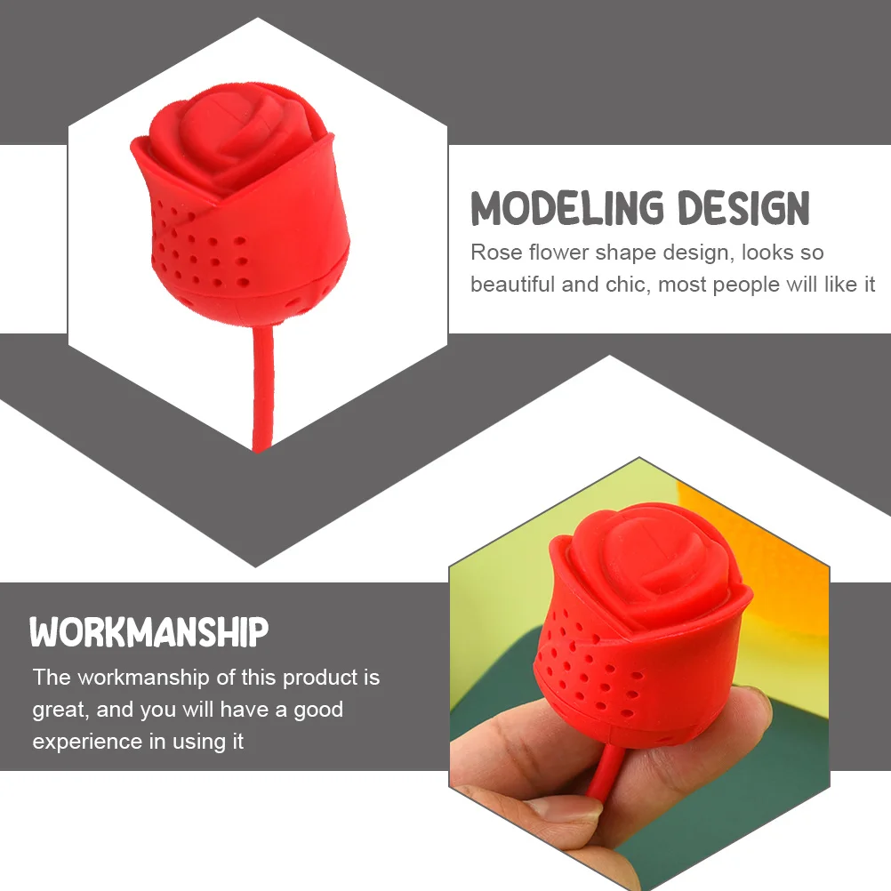 

2Pcs Silicone Loose Tea Strainers Rose Shape Infuser Perfect for Home Office Restaurant Premium Tea Accessories Gift