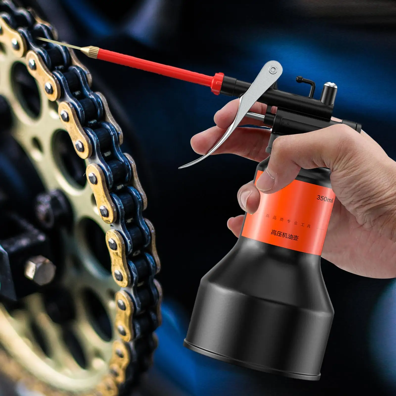 علبة زيت 350 مللي مضخة يدوية علب زيت بخاخ تزييت مع صنبور مستقيم ملحقات السيارة لورشة عمل الأجهزة الإلكترونية