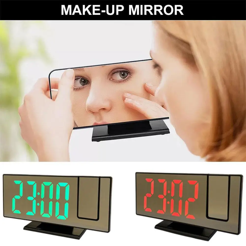 مع عرض درجة حرارة الوقت الخلفية غفوة على مدار الساعة للمنزل LED منبه رقمي ساعة الإسقاط ساعة العارض ساعة السقف