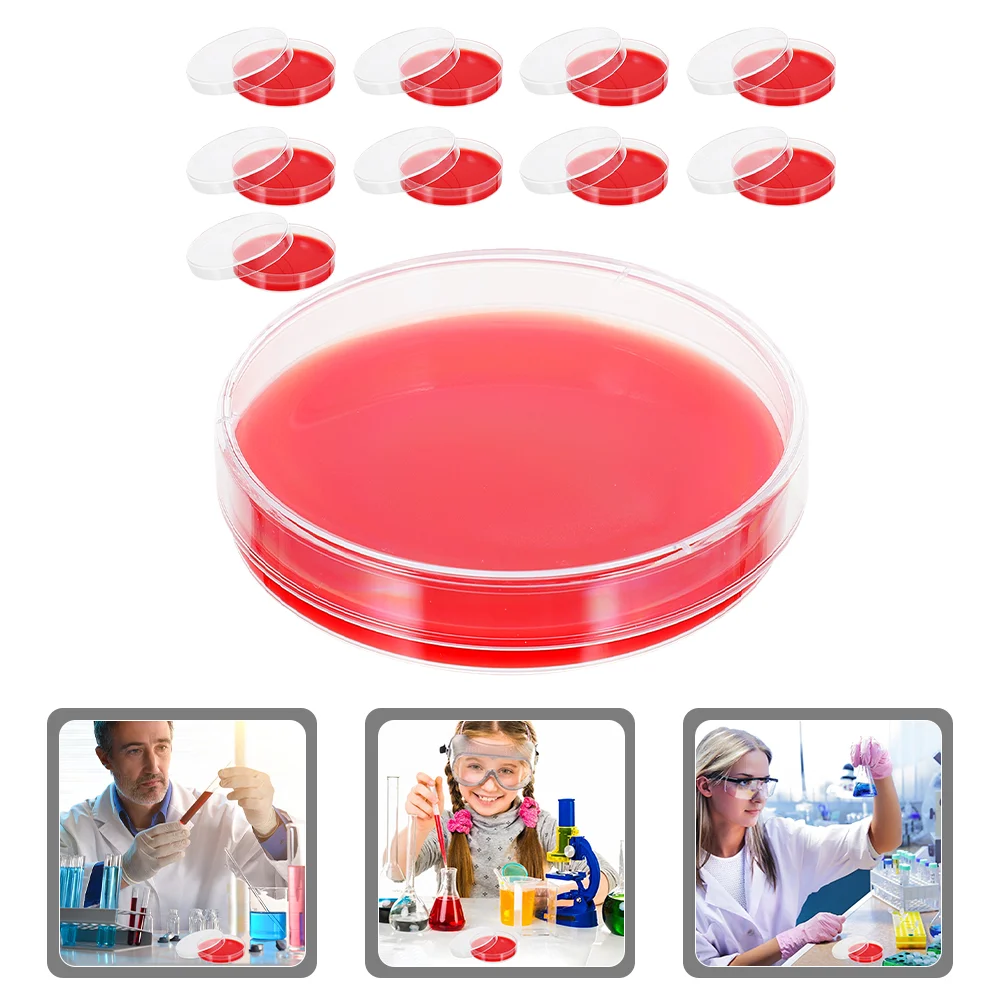 10 Pcs Marshmallow Blood Agar Plate Labs Culture Medium Petri with Cover Science Dishes