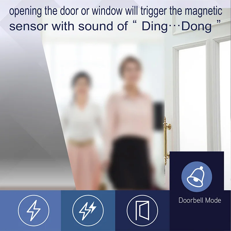 Door Window Wireless Burglar Alarm with Magnetic Sensor Alarm 108dB High Volume Door Open Detectors Home Security Device