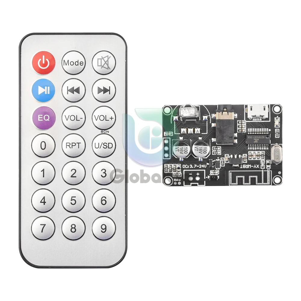 DC3.7-24V Bluetooth Audio Decoding Board Sound Receiver Module Bluetooth 5.0 Stereo Decoder With Remote Control