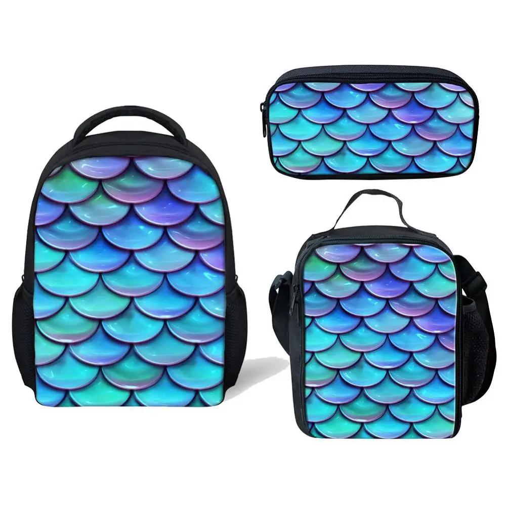 Mochila con estampado 3D de escamas de sirena para niñas, 12 pulgadas, para niños de 2 a 4 años, mochilas escolares, pequeñas, bolsas de guardería