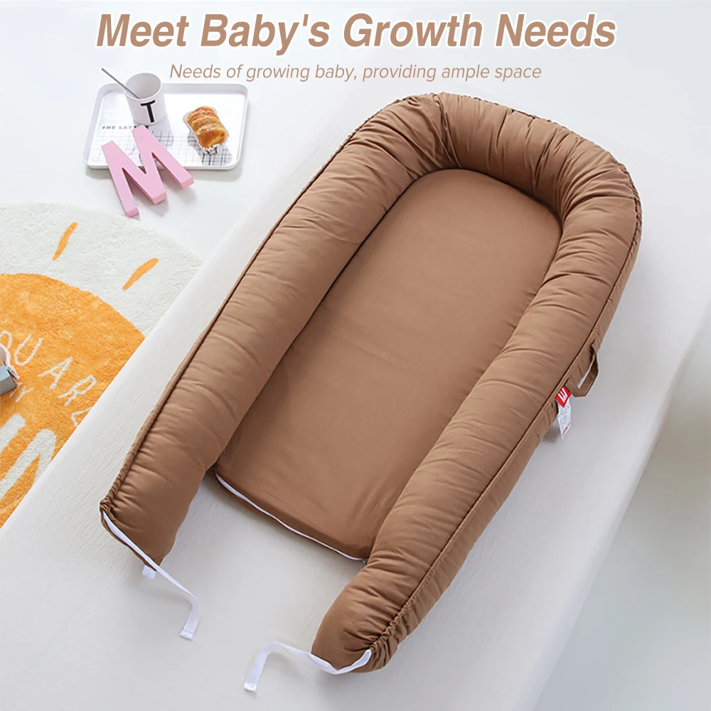 AnGku 19.7*33.46*5.12 Inch Cotton Breathable Baby Bed Portable Baby Nest for Newborn Sleeping Adjustable