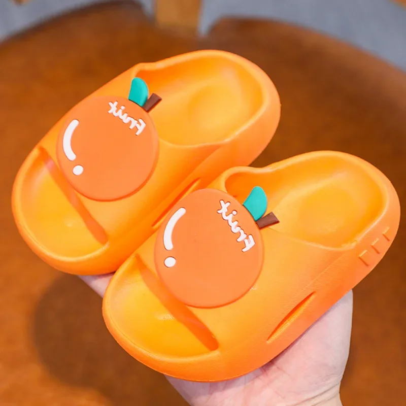 

Summer Cartoon Slippers Boy Girl Home Bathroom Slippers Children Thick-soled Flip-flops Beach Shoes Kids PVC Non-slip Sandals