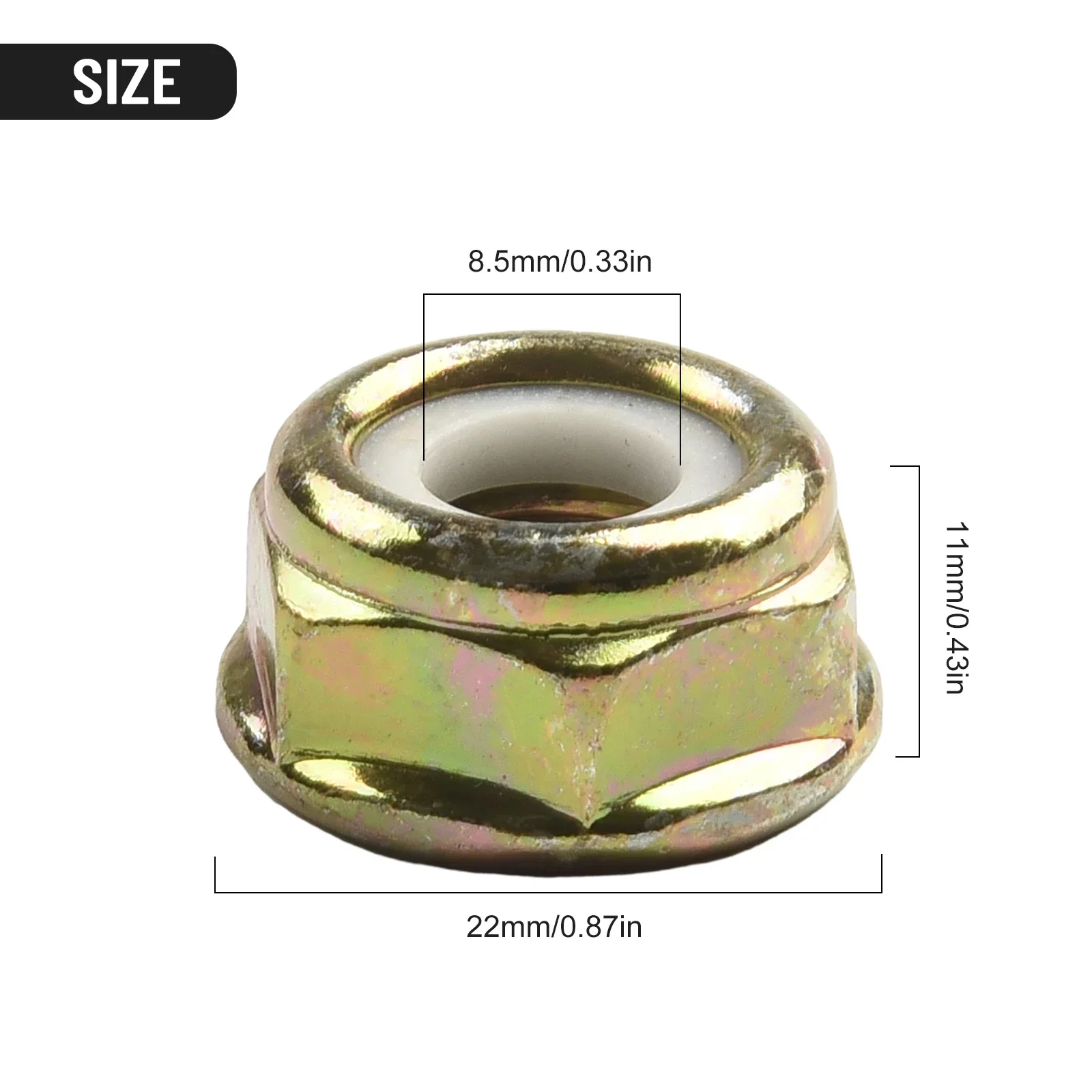 Set of 2 M10 X 1.25 Left Hand Thread Nuts for Brushcutter String Trimmer with 1.25mm Pitch Compatible with Standard Blades