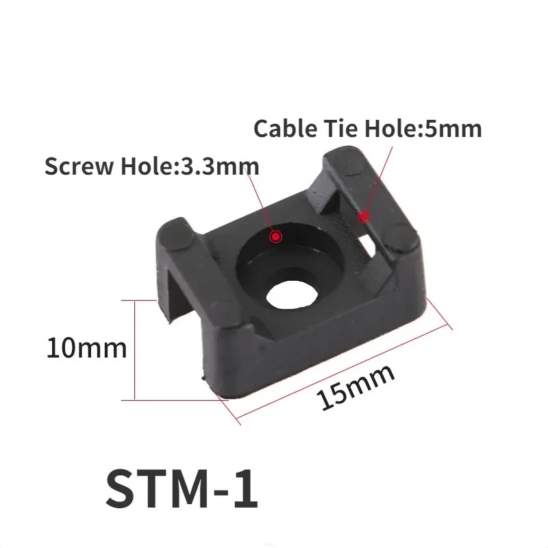 Cable Tie Mount Base Plastic Fixed Seat Saddle Type Wire Holder Computer TV USB Charging Data Line Winder Buckle Zip Ties